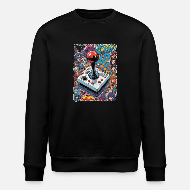 Retro Gamer Joystick / Controller Konsolenspiele - Stanley/Stella Unisex Bio-Sweatshirt ROLLER - Schwarz