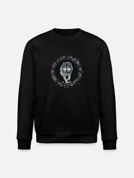 The Wolf - Stanley/Stella ROLLER Unisex Organic Sweatshirt - black