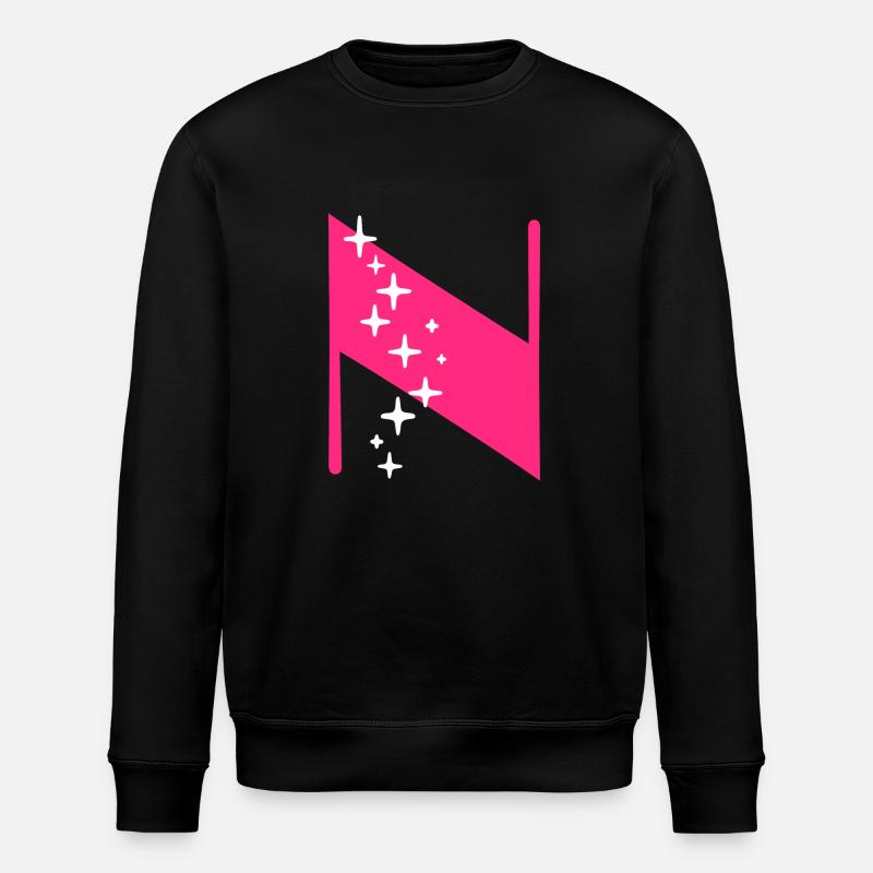 Buchstabe N Glitzer - Stanley/Stella Unisex Bio-Sweatshirt ROLLER - Schwarz