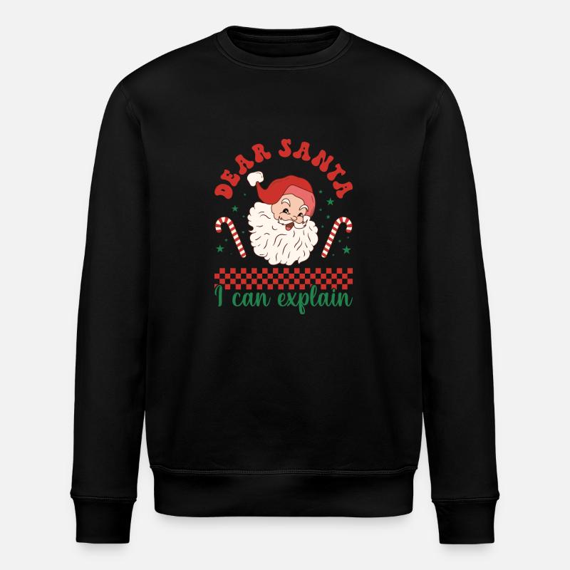 Dear Santa I Can Explain - Stanley/Stella ROLLER Unisex Organic Sweatshirt - black