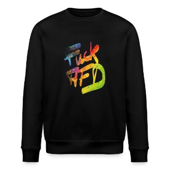 FCK AFD - Stanley/Stella Unisex Bio-Sweatshirt ROLLER - Schwarz - Vorne - Nik (191cm)