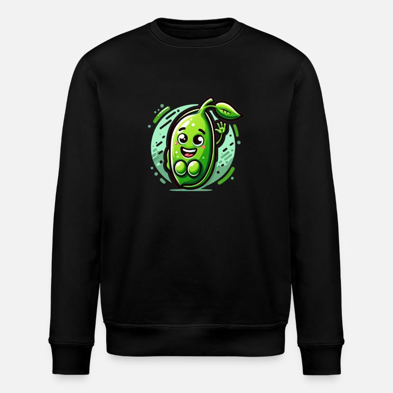Erbsenpower mit einem Lächeln - Stanley/Stella Unisex Bio-Sweatshirt ROLLER - Schwarz