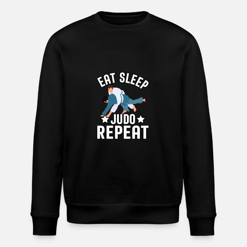 Eat Sleep Judo Repeat - Stanley/Stella ROLLER Unisex Organic Sweatshirt - black