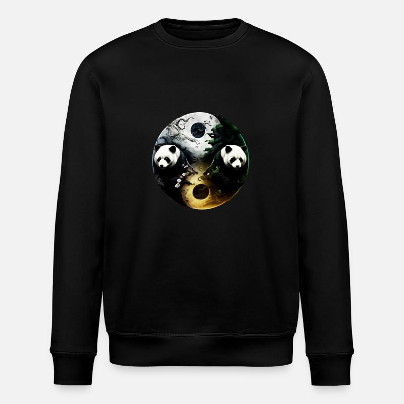 Yin Yang Panda - Stanley/Stella Unisex Bio-Sweatshirt ROLLER - Schwarz