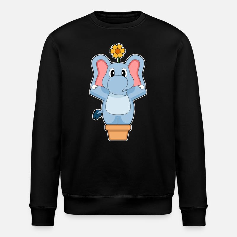 Elephant Flower - Stanley/Stella ROLLER Unisex Organic Sweatshirt - black