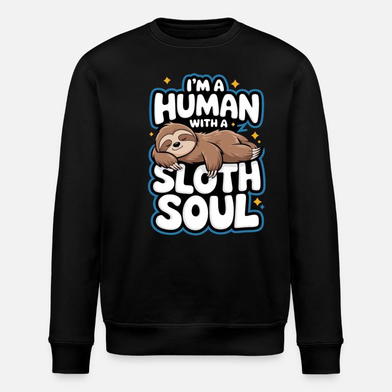 Sloth Sloths Sleeping Lazy - Stanley/Stella ROLLER Unisex Organic Sweatshirt - black