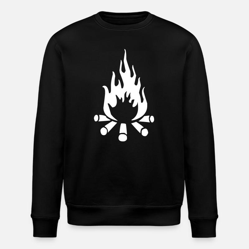 Fire campfire tents scouts - Stanley/Stella ROLLER Unisex Organic Sweatshirt - black