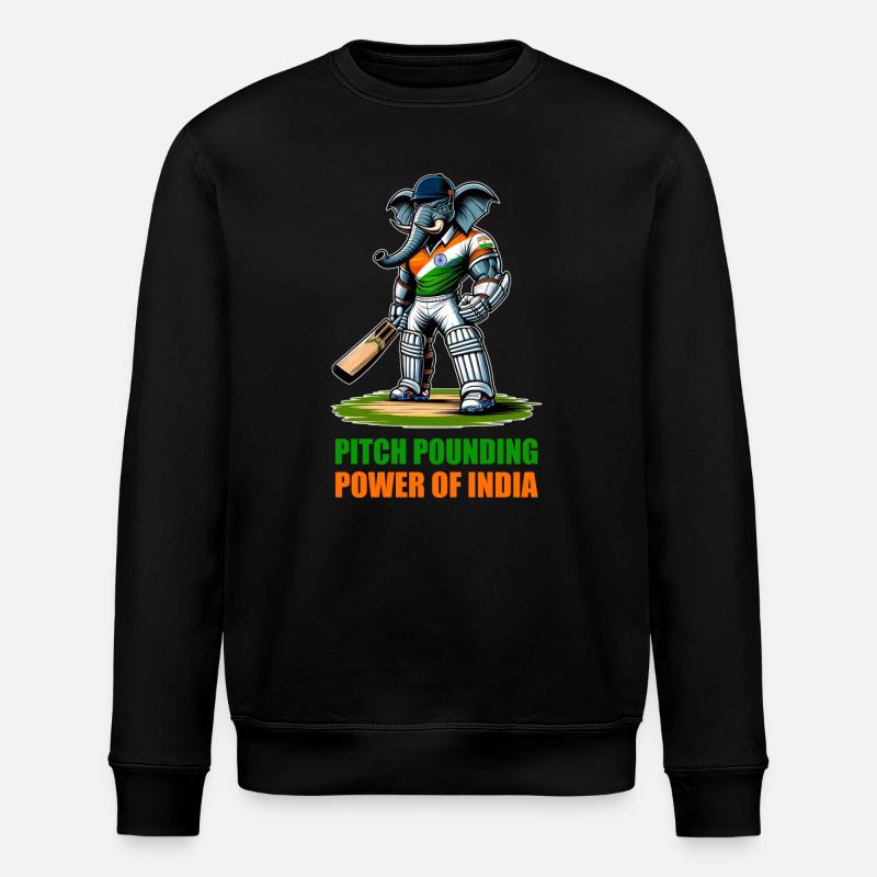 Indien Cricket Elefanten Design - Stanley/Stella Unisex Bio-Sweatshirt ROLLER - Schwarz