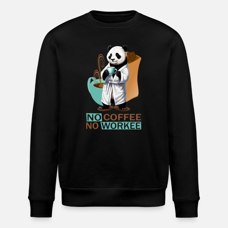 Panda with bathrobe - Stanley/Stella ROLLER Unisex Organic Sweatshirt - black