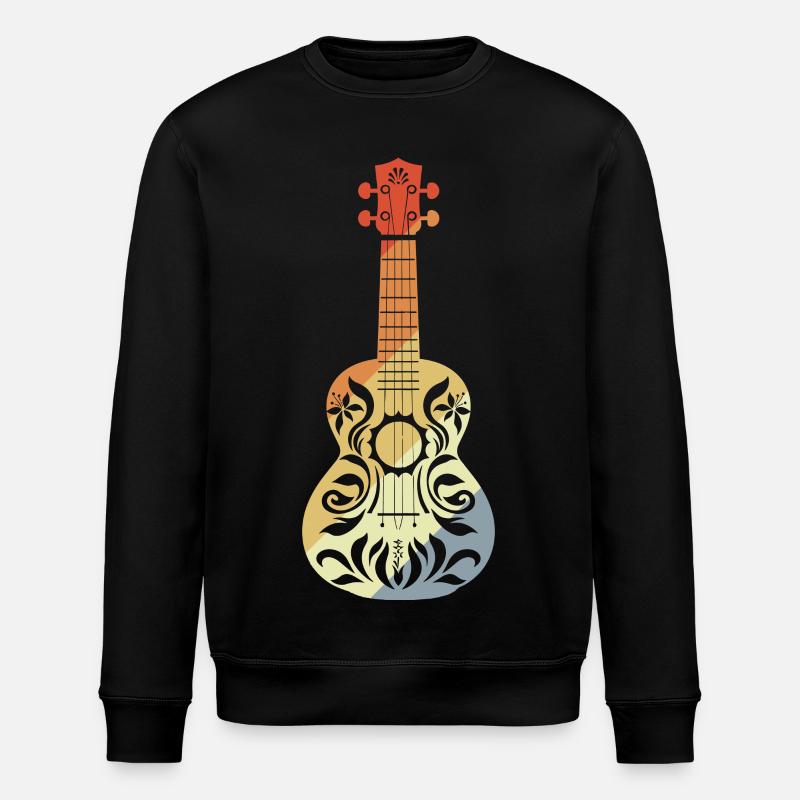 Ukulele Graphic Retro - Stanley/Stella ROLLER Unisex Organic Sweatshirt - black