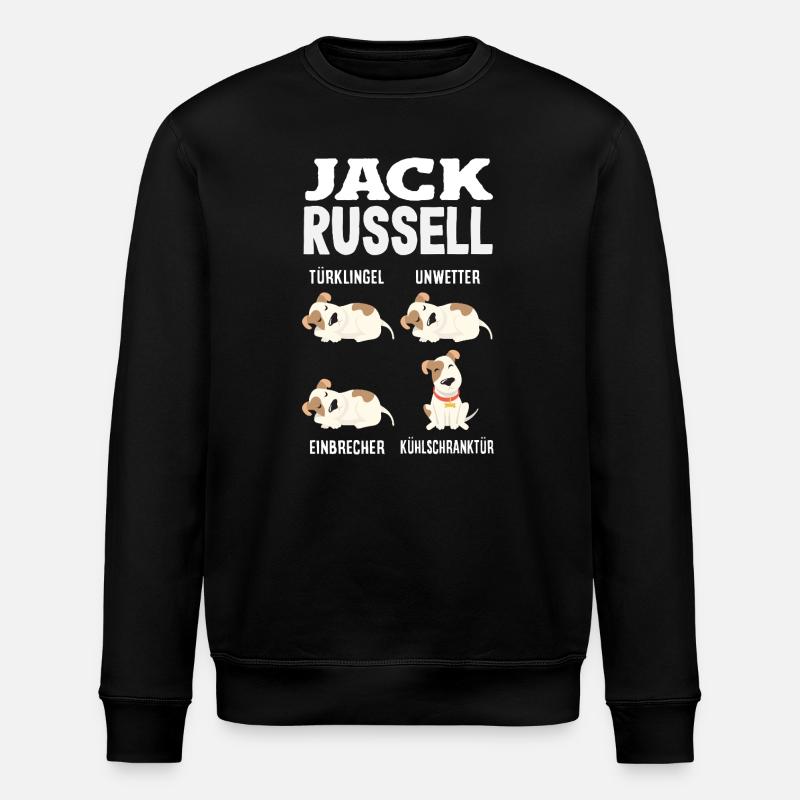 Funny Jack Russell Owner Gift - Stanley/Stella ROLLER Unisex Organic Sweatshirt - black