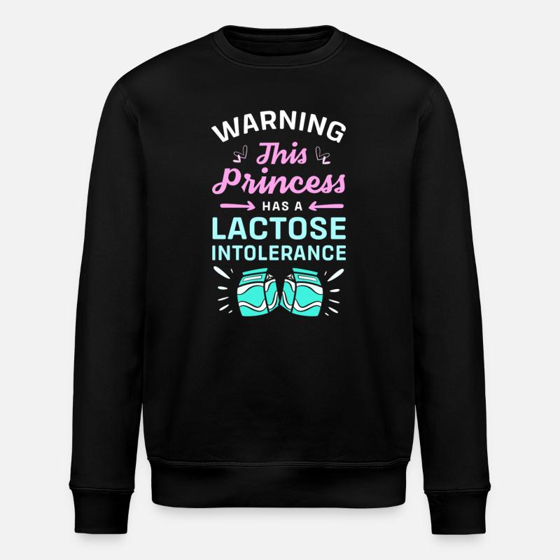 Flatulence Milk Allergy Lactose Intolerance - Stanley/Stella ROLLER Unisex Organic Sweatshirt - black