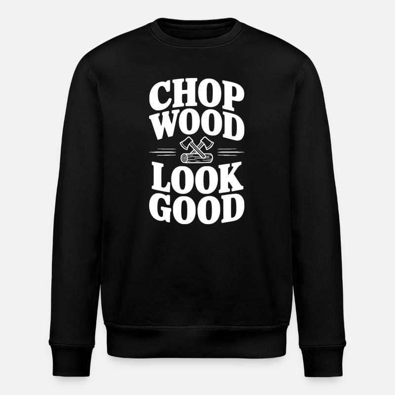Holz hacken sieht gut aus - Stanley/Stella Unisex Bio-Sweatshirt ROLLER - Schwarz