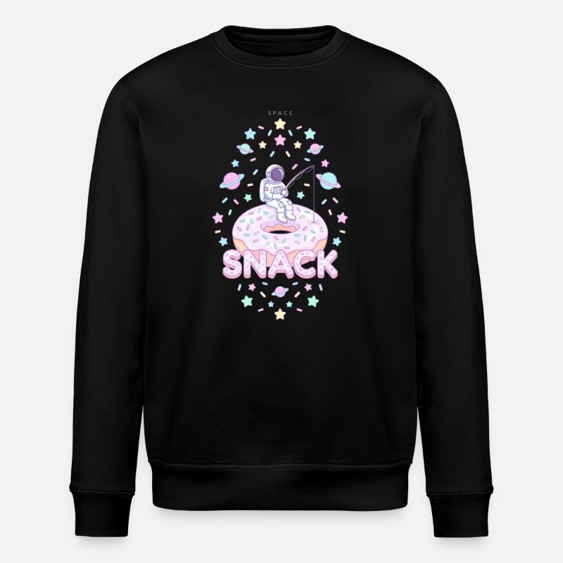 Astronaut Donut Snack - Stanley/Stella Unisex Bio-Sweatshirt ROLLER - Schwarz