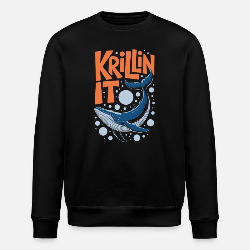 Krillin de la baleine bleue drôle - Sweat bio ROLLER Stanley/Stella Unisexe - noir