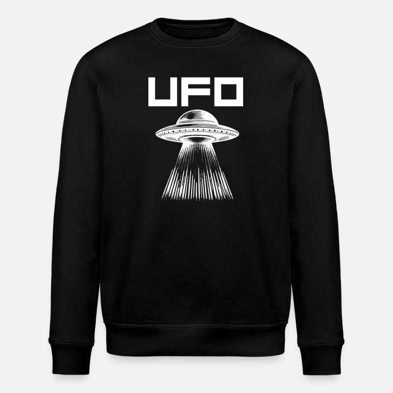 UFO Light Beam Pattern - Stanley/Stella ROLLER Unisex Organic Sweatshirt - black