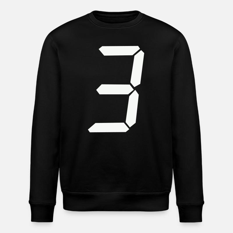digitale_zahl_3 - Stanley/Stella Unisex Bio-Sweatshirt ROLLER - Schwarz