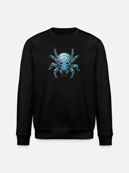 An impressive blue spider - Stanley/Stella ROLLER Unisex Organic Sweatshirt - black