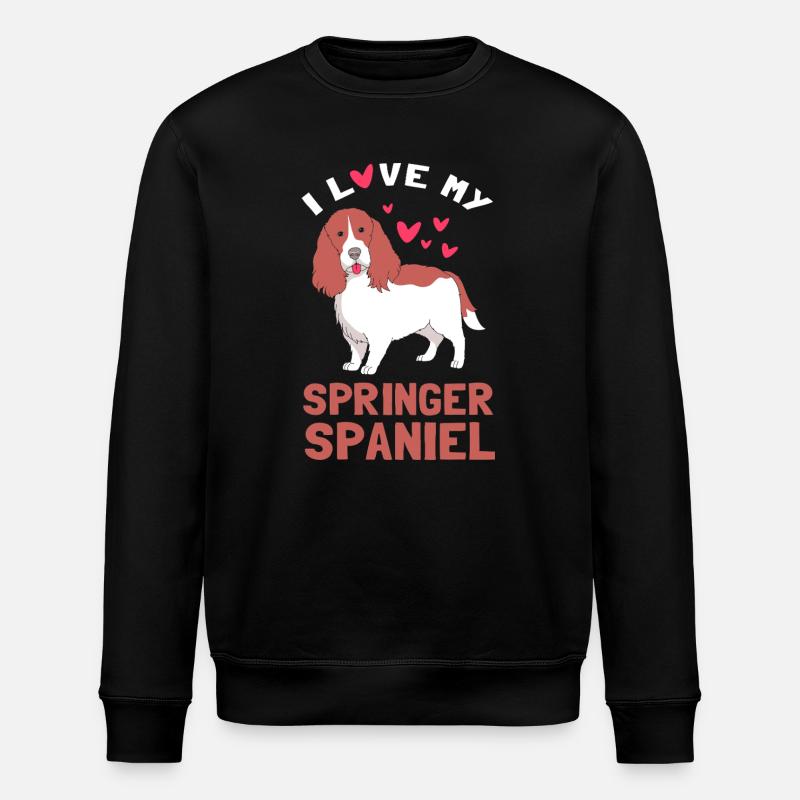 Chien Springer Spaniel - Sweat bio ROLLER Stanley/Stella Unisexe - noir