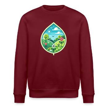 Blatt Frühling - Stanley/Stella Unisex Bio-Sweatshirt ROLLER - Burgunderrot - Vorne - Nik (191cm)