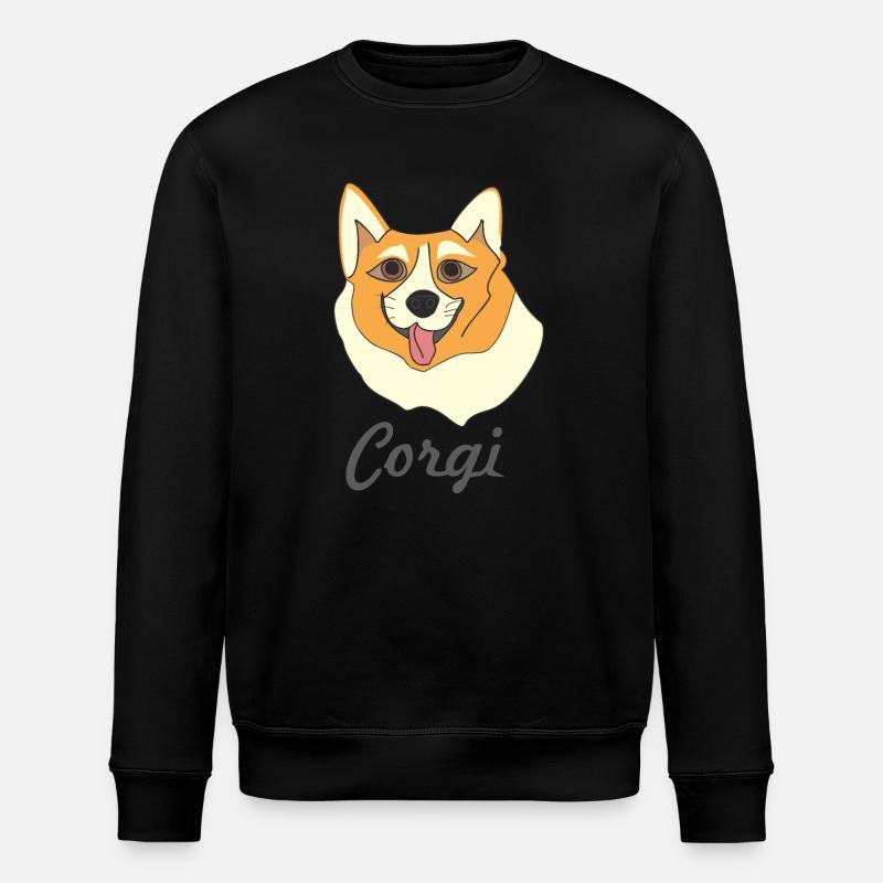 Corgi face - Stanley/Stella ROLLER Unisex Organic Sweatshirt - black