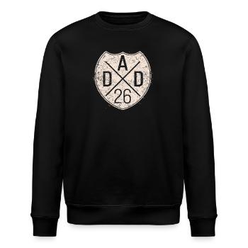 Dad 26 Vater Baby Papa 2026 Vatertagsgeschenk - Stanley/Stella Unisex Bio-Sweatshirt ROLLER - Schwarz - Vorne - Nik (191cm)