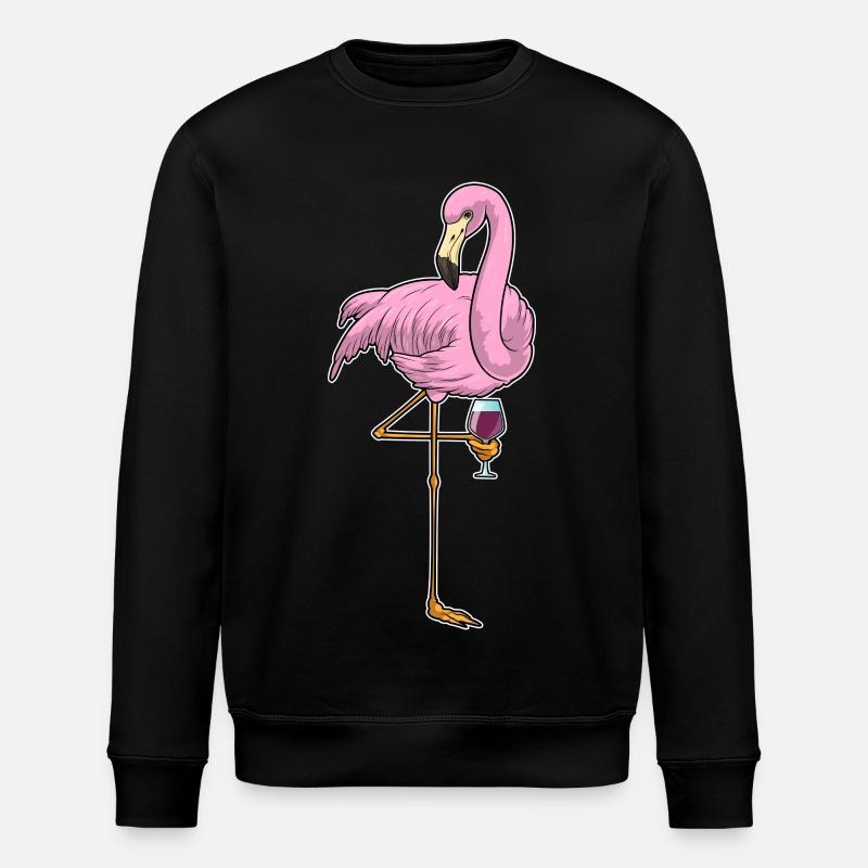 Flamingo Red Wine - Stanley/Stella ROLLER Unisex Organic Sweatshirt - black