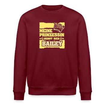 Mädchenname Bailey - Stanley/Stella Unisex Bio-Sweatshirt ROLLER - Burgunderrot - Vorne - Nik (191cm)
