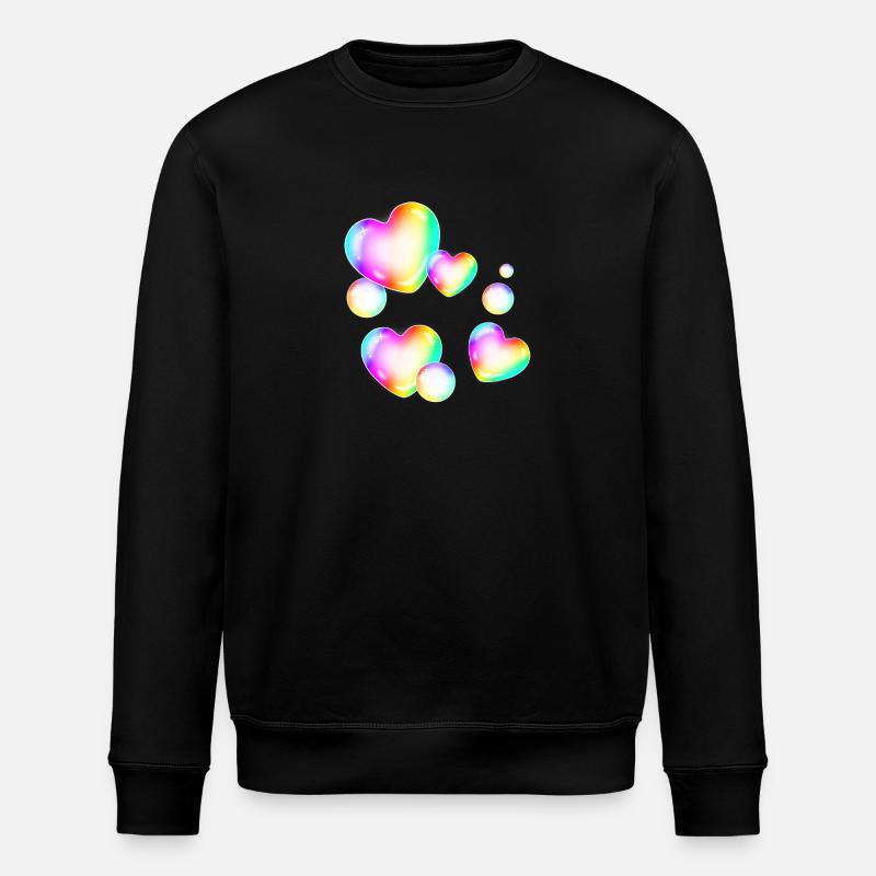 bunte Seifenblasen Herzform - Stanley/Stella Unisex Bio-Sweatshirt ROLLER - Schwarz