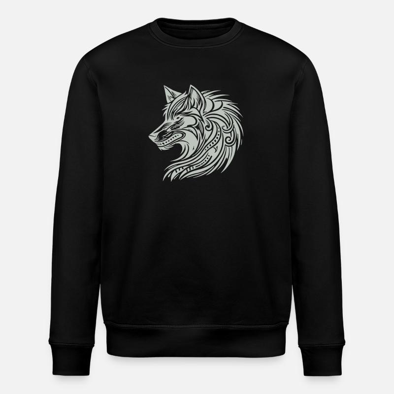 Wolf Tribal - Stanley/Stella Unisex Bio-Sweatshirt ROLLER - Schwarz