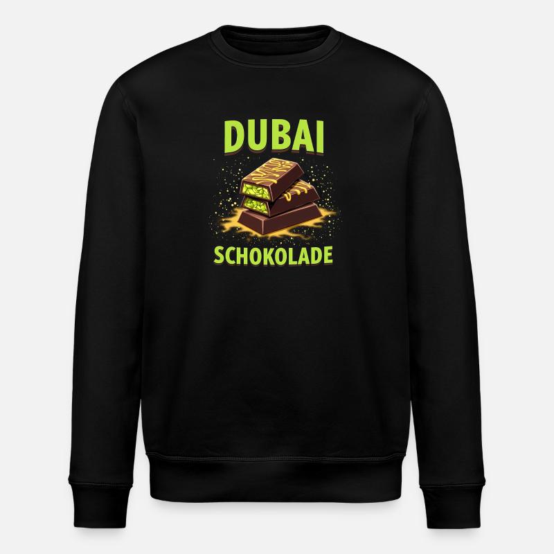 Dubai Chocolate - Chocolate Meme - Stanley/Stella ROLLER Unisex Organic Sweatshirt - black