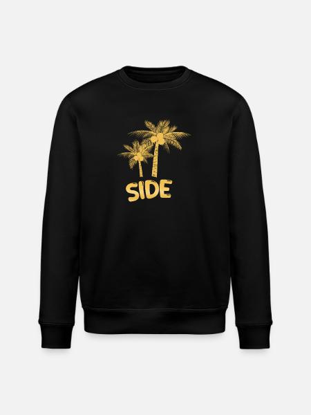 Urlaub Palmen Side - Stanley/Stella Unisex Bio-Sweatshirt ROLLER - Schwarz