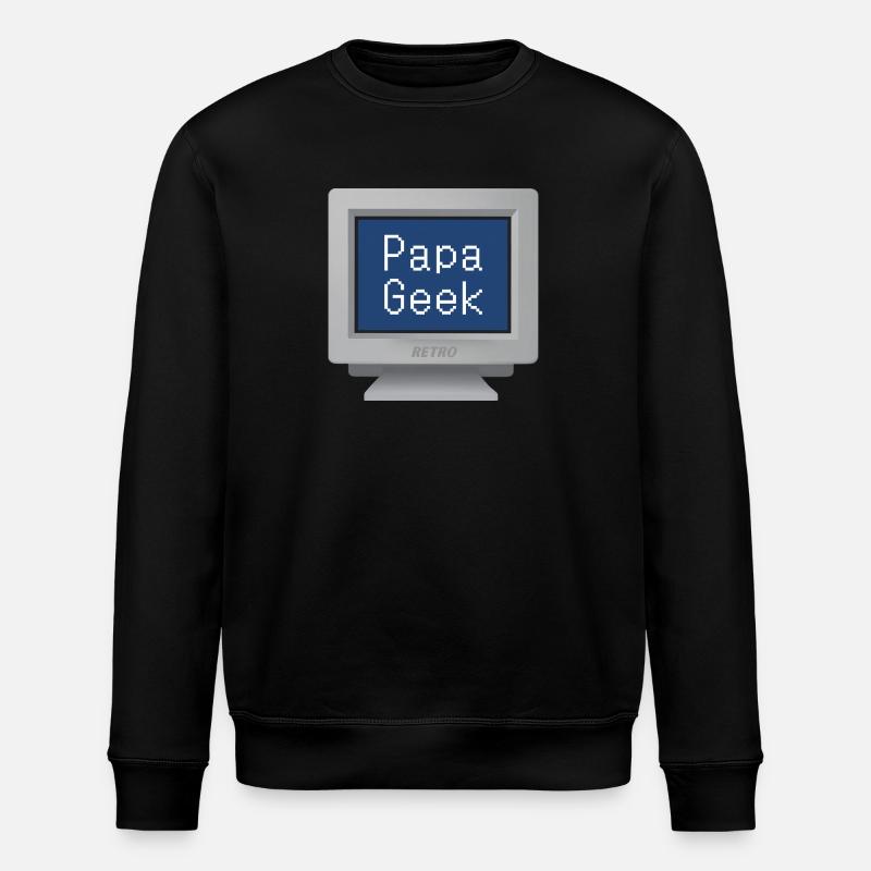 CRT Design - Papa Geek - Sweat bio ROLLER Stanley/Stella Unisexe - noir