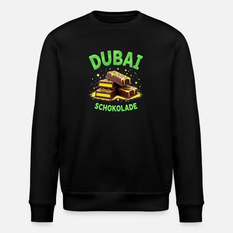 Dubai Chocolate - Chocolate Fun - Stanley/Stella ROLLER Unisex Organic Sweatshirt - black