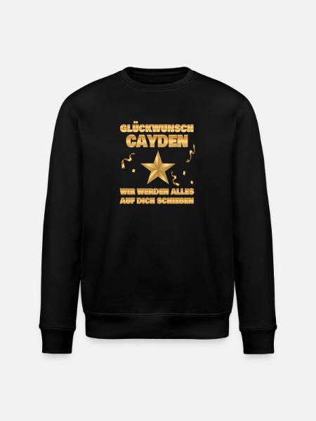 Gift for Cayden - Stanley/Stella ROLLER Unisex Organic Sweatshirt - black