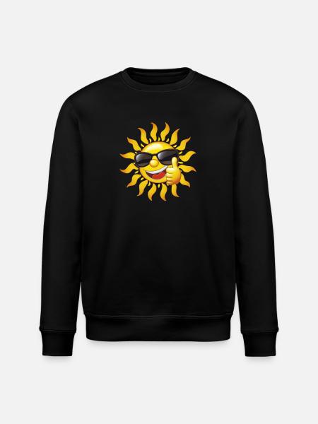 Soleil rieur avec des lunettes de soleil montrant le pouce vers le haut - Sweat bio ROLLER Stanley/Stella Unisexe - noir
