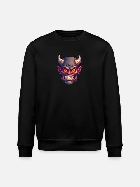 Halloween Demon Devil Head - Stanley/Stella ROLLER Unisex Organic Sweatshirt - black
