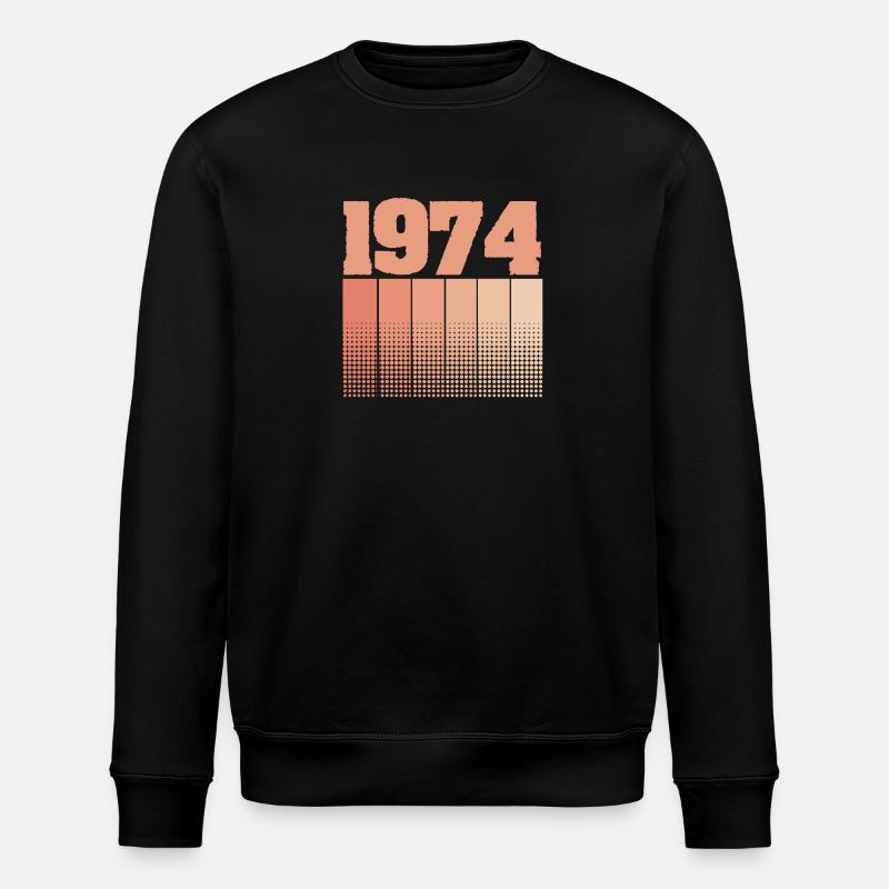 Born in 1974 - Stanley/Stella ROLLER Unisex Organic Sweatshirt - black