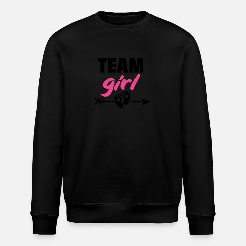 Team Girl,Annonce de grossesse Bébé - Sweat bio ROLLER Stanley/Stella Unisexe - noir