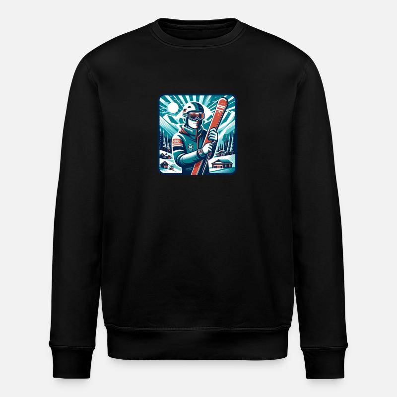 Ski Instructor Gifts - Stanley/Stella ROLLER Unisex Organic Sweatshirt - black