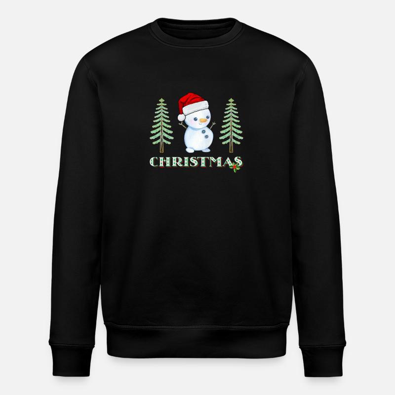 Snowman - Stanley/Stella ROLLER Unisex Organic Sweatshirt - black