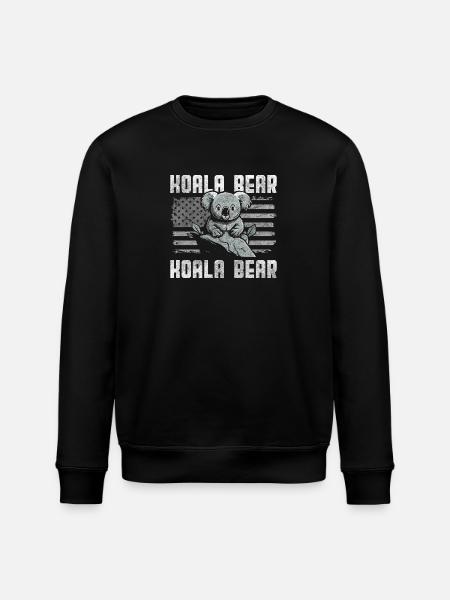Koala Bear Wilderness Marsupial - Stanley/Stella ROLLER Unisex Organic Sweatshirt - black