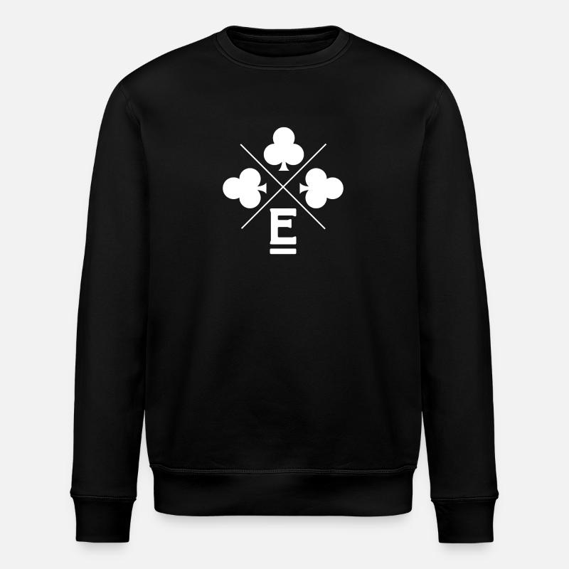 Letter e lucky clover - Stanley/Stella ROLLER Unisex Organic Sweatshirt - black
