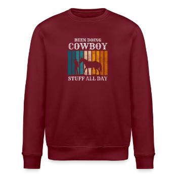 Cowboy Courage Bandit Costume - Stanley/Stella ROLLER Unisex Organic Sweatshirt - burgundy - Front - Nik (191cm)