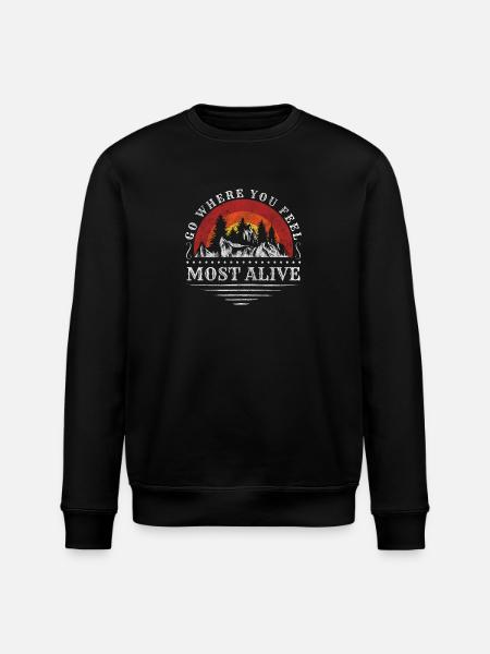 Kletterer Gipfel Ausblick Kletterwand - Stanley/Stella Unisex Bio-Sweatshirt ROLLER - Schwarz