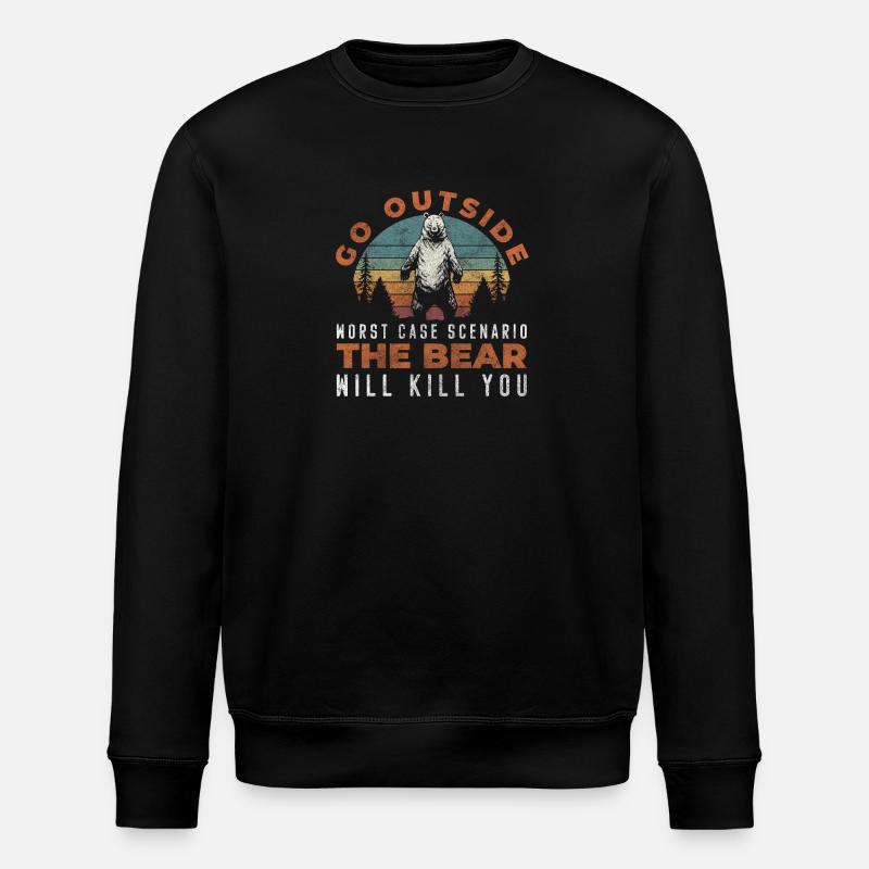Grizzly Danger - Stanley/Stella ROLLER Unisex Organic Sweatshirt - black