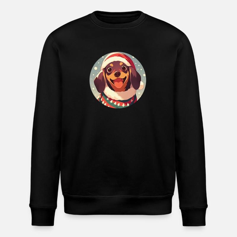 Christmas motif with a dachshund - Stanley/Stella ROLLER Unisex Organic Sweatshirt - black