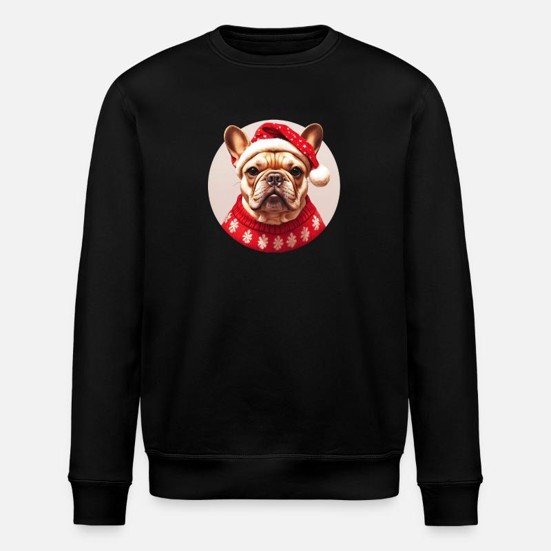 Motif de Noël avec bouledogue français - Sweat bio ROLLER Stanley/Stella Unisexe - noir