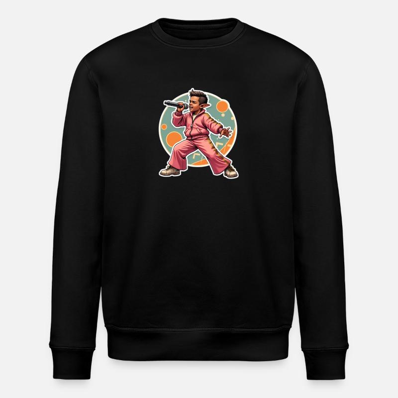 Elf Rapper in Action - Stanley/Stella ROLLER Unisex Organic Sweatshirt - black