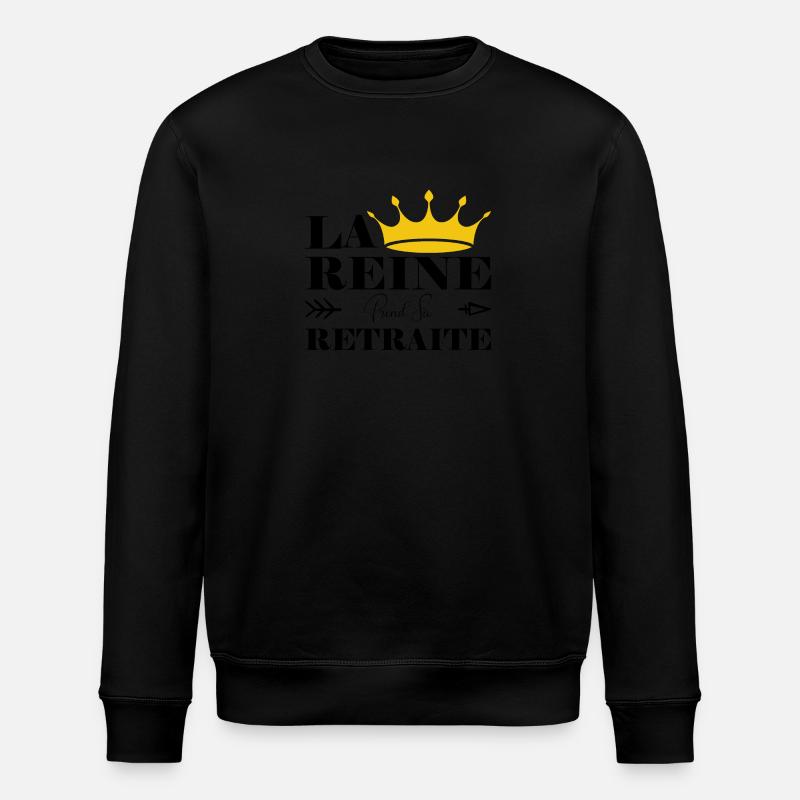 The Queen retires - Stanley/Stella ROLLER Unisex Organic Sweatshirt - black